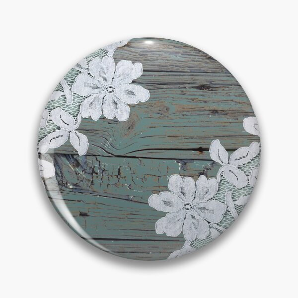 Item preview, Distressed floral white lace western country teal barn wood designed and sold by LEILA ART SPACE.
