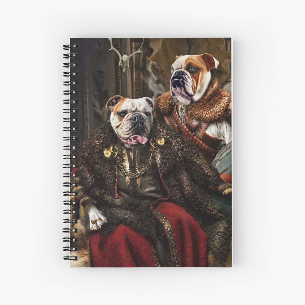 Bulldog Portrait - Nas and Lennon Spiral Notebook