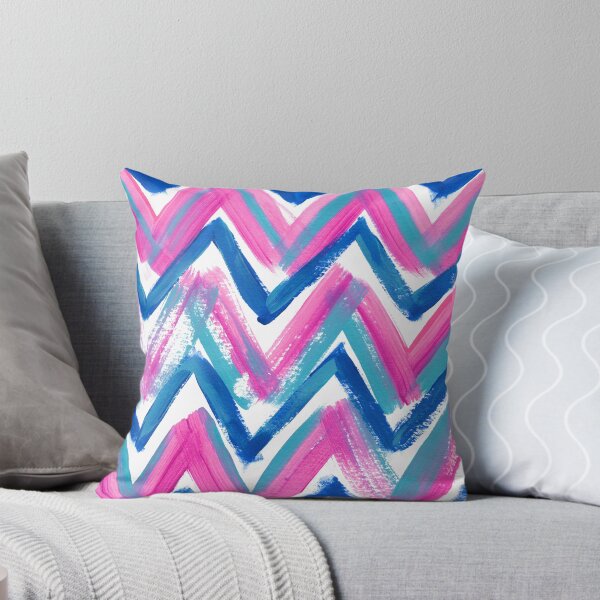 Item preview, Blue Turquoise and Pink Chevron Brushstroke Pattern designed and sold by Daydreamer Alley.