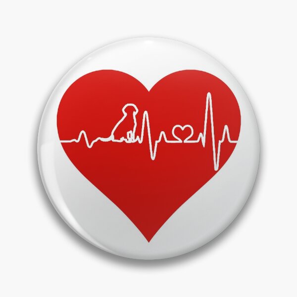 Item preview, Puppy Dog Lovers Heartbeat Red Heart designed and sold by 4Craig.