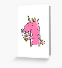 Unicorn and ice cream Greeting Card
