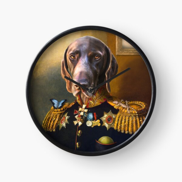 German Short Haired Pointer Dog Portrait - Chip Clock