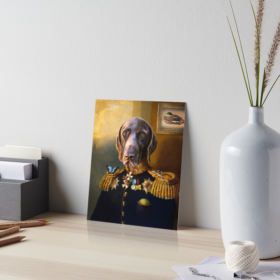 German Short Haired Pointer Dog Portrait - Chip Art Board Print