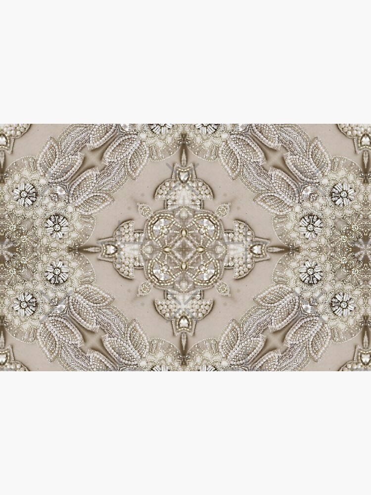 vintage Rhinestone pearl glamorous beige lace by lfang77