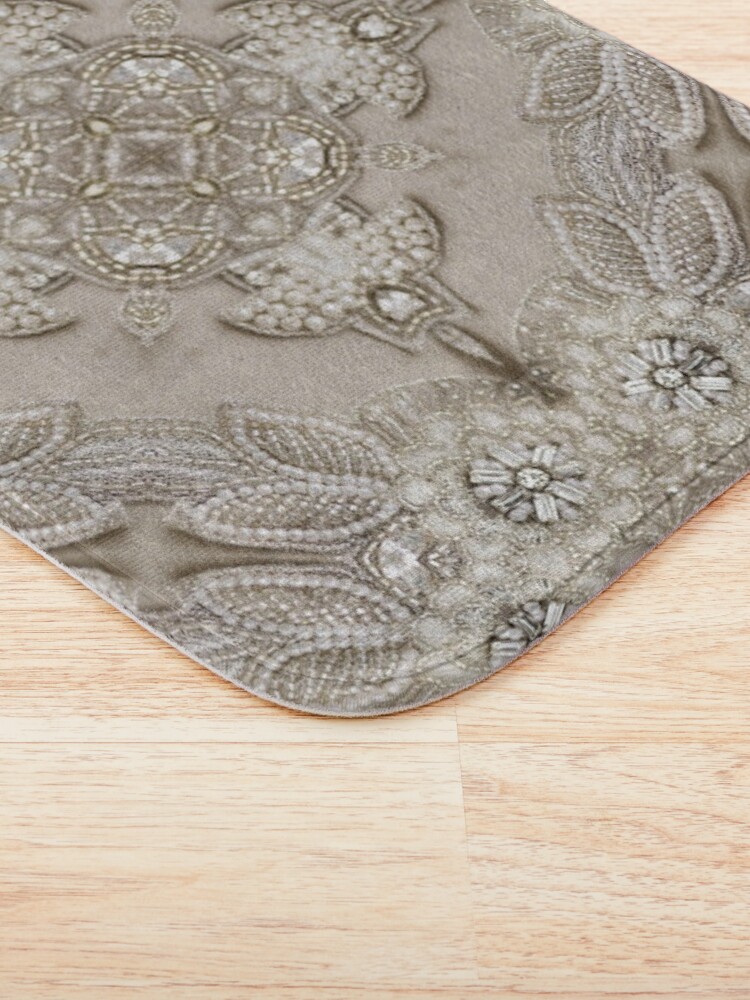 Alternate view of vintage Rhinestone pearl glamorous beige lace Bath Mat