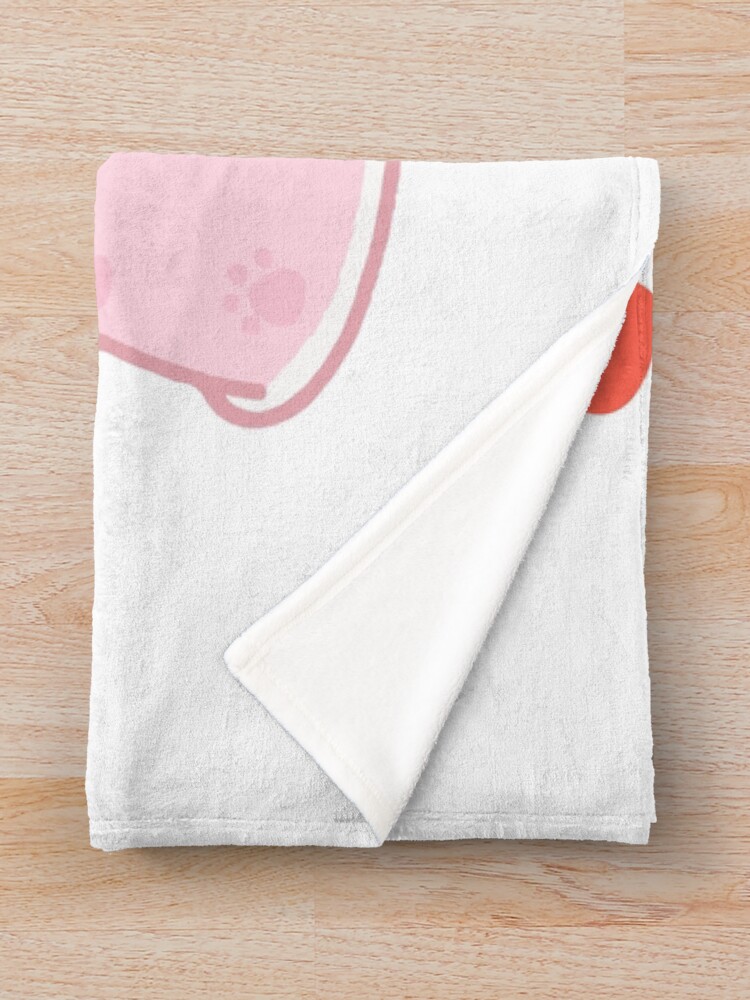 Alternate view of Peach and Goma Cuddling - Mochi Peach Cat Throw Blanket