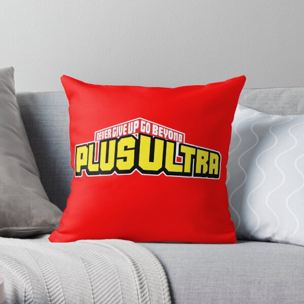 My Hero Academia PLUS ULTRA! Never Give Up (Boku No Hero Academia) Throw Pillow