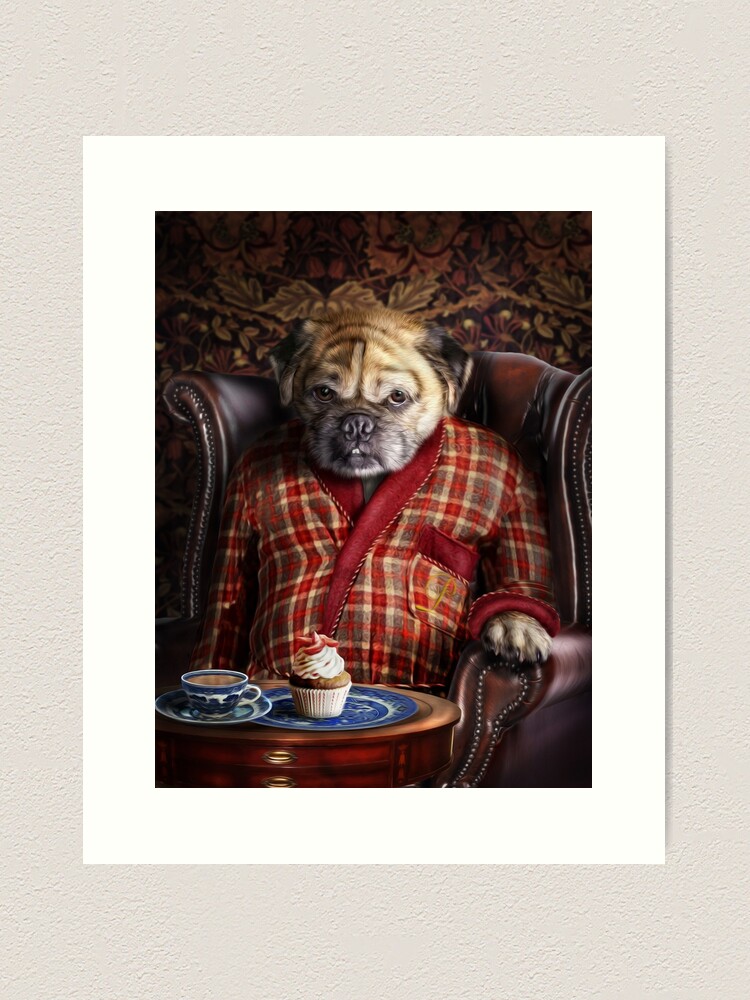 Alternate view of Pug Dog Portrait - Pudgy Art Print