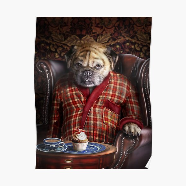 Pug Dog Portrait - Pudgy Poster