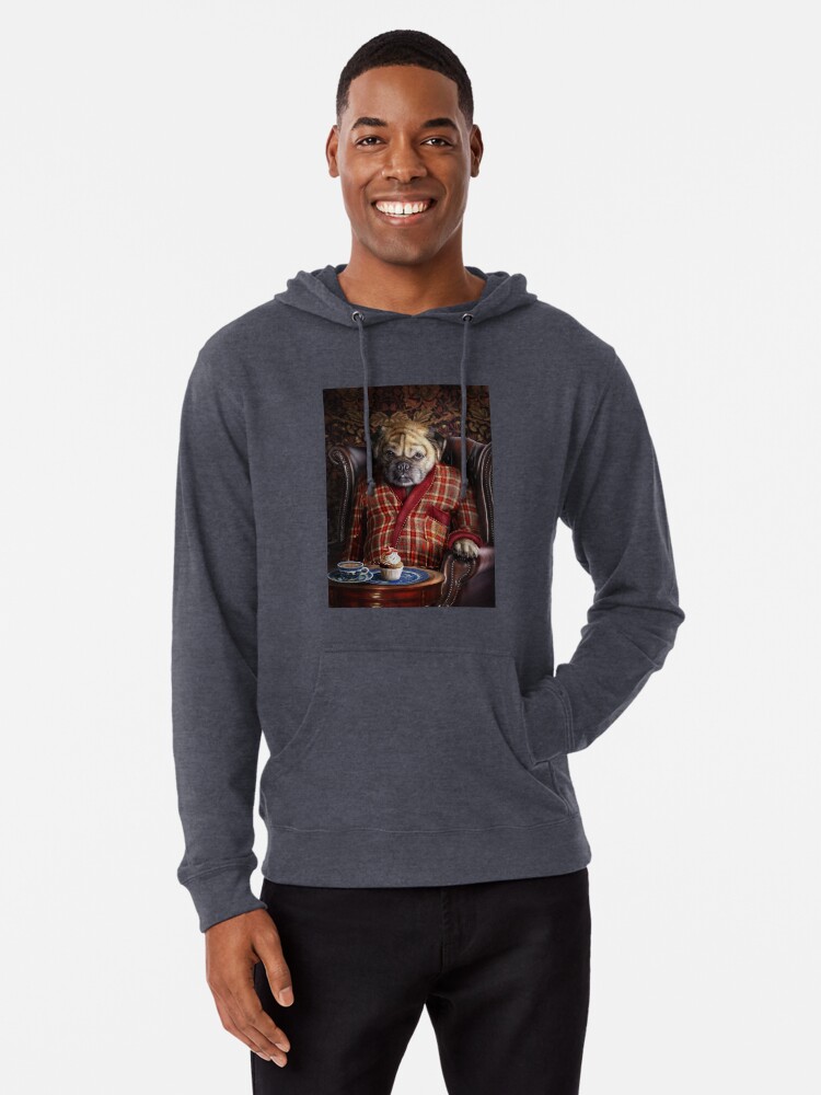 Lightweight Hoodie, Pug Dog Portrait - Pudgy  designed and sold by carpo17