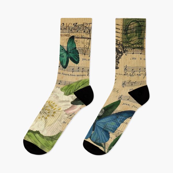 Item preview, cottagecore vintage Bird butterfly rose music notes Paris designed and sold by LEILA ART SPACE.