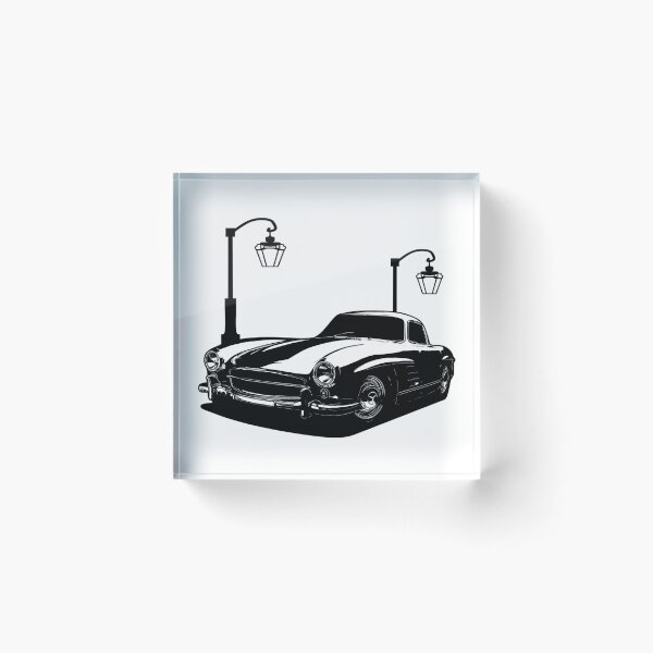 Item preview, Black And White 1957 300SL Coupe With Street Lamps designed and sold by Enthusiast Designs.