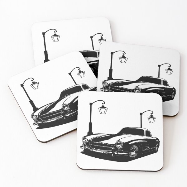Item preview, Black And White 1957 300SL Coupe With Street Lamps designed and sold by Enthusiast Designs.