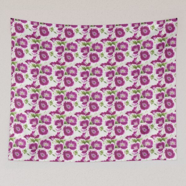 Item preview, Purple and white sweet williams pattern designed and sold by LittleBettyMakes.