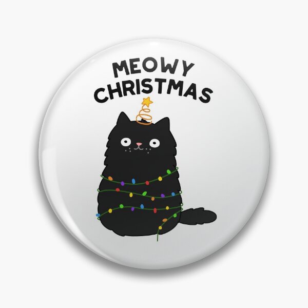 Item preview, Meowy Christmas Funny Black Cat Puns  designed and sold by punnybone.