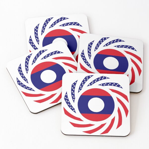 Item preview, Lao American Multinational Patriot Flag Series designed and sold by Carbon-Fibre Media.