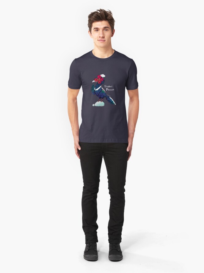 Alternate view of Swinhoes Pheasant - Black Slim Fit T-Shirt