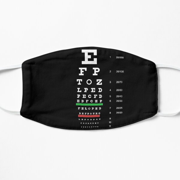 Snellen Eye Chart Flat Mask