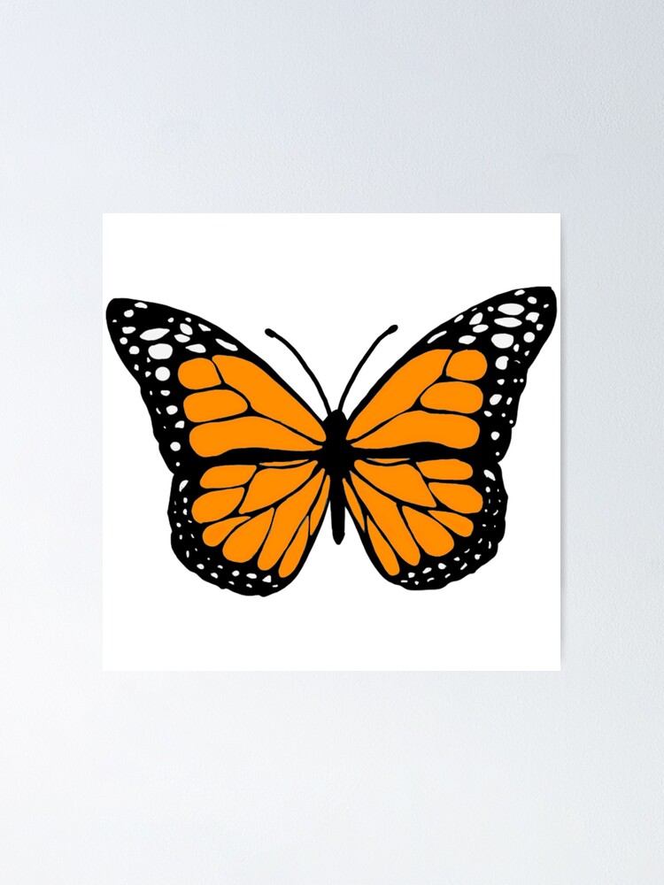 Fashion shop logo - Orange Clothes hanger and dress and butterfly