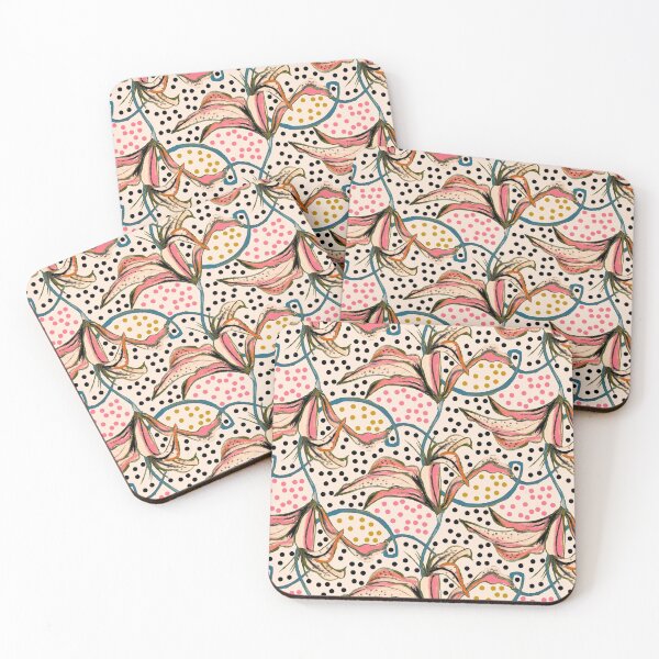 Item preview, Floral Pattern with Cute Hand painted Flowers and Polka dots designed and sold by mythandframe.