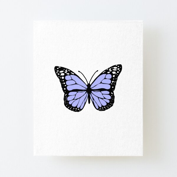 pastel purple butterfly Canvas Mounted Print