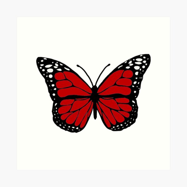 rad red butterfly Art Print