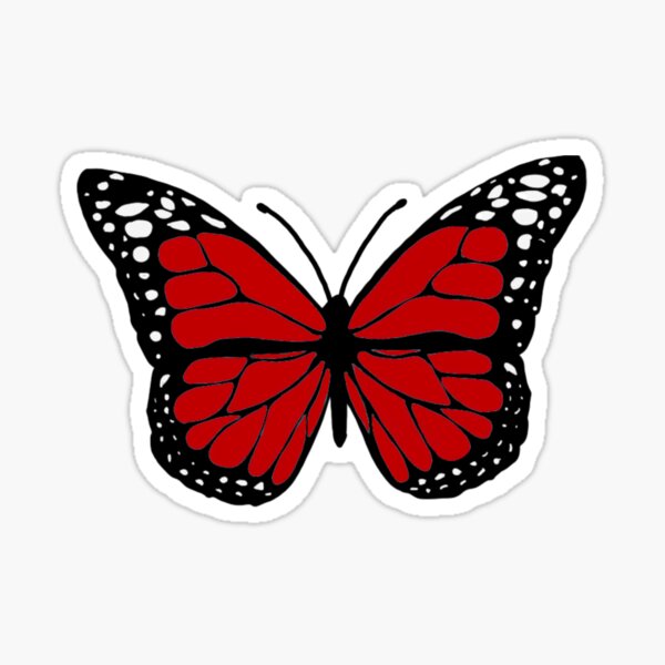 Red Butterfly Sticker By VikiKL | ubicaciondepersonas.cdmx.gob.mx