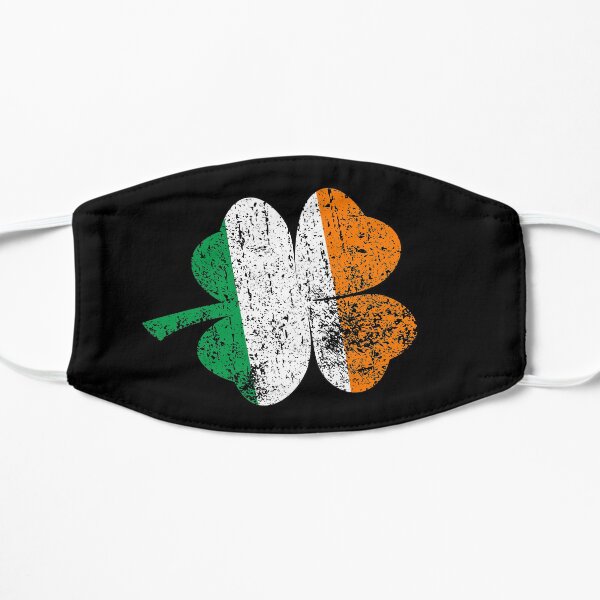 Vintage Irish Shamrock Flag St. Patrick's Day T-Shirt - Time For Some Shenanigans Gift Irish Flag in Shamrock Flat Mask
