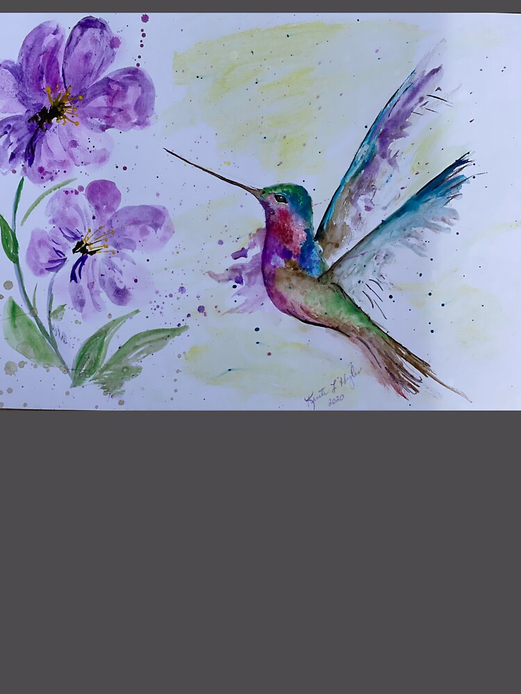 Thumbnail 6 of 6, Premium Oversized Sweatshirt, Springtime Hummingbird Purple Splash designed and sold by SpringCandy.