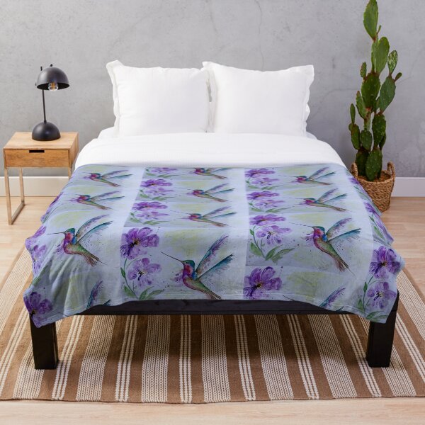 Aperçu de l'œuvre Colibri de printemps Splash violet créée et vendue par SpringCandy.