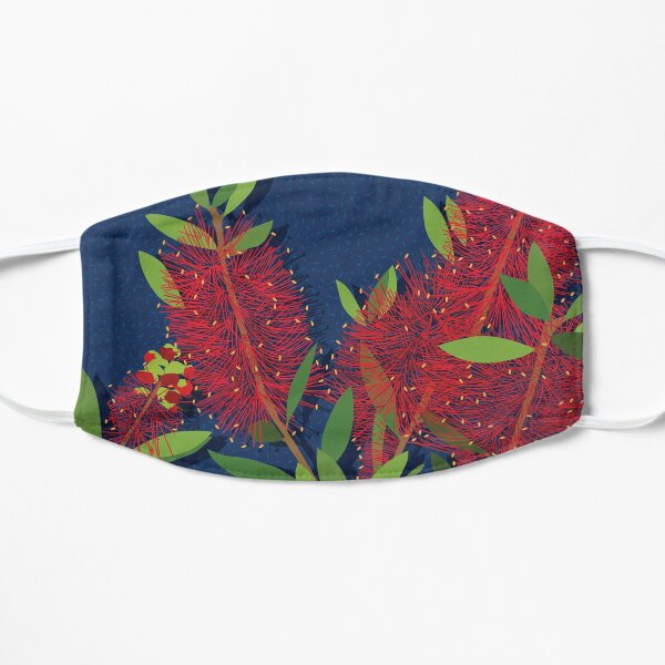 Bottlebrush Crimson Flowers Australian Flora Mask