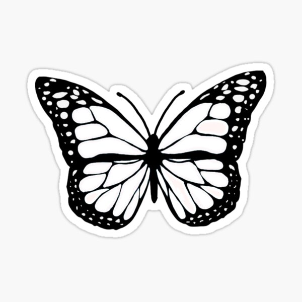 Sticker Papillon Noir et Blanc,18 Pcs DIY Papillons Stickers