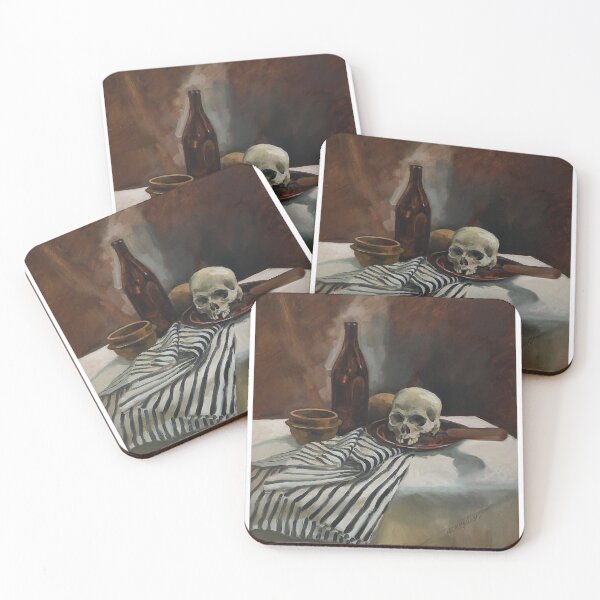 Item preview, Still Life with Skull ~ oil painting designed and sold by Roz McQuillan Fine Art & Photography.