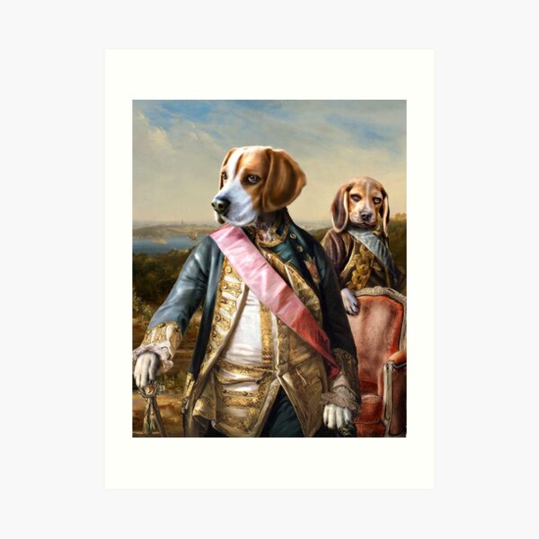 Beagle Dog Portrait - Tarzan and Archie Art Print