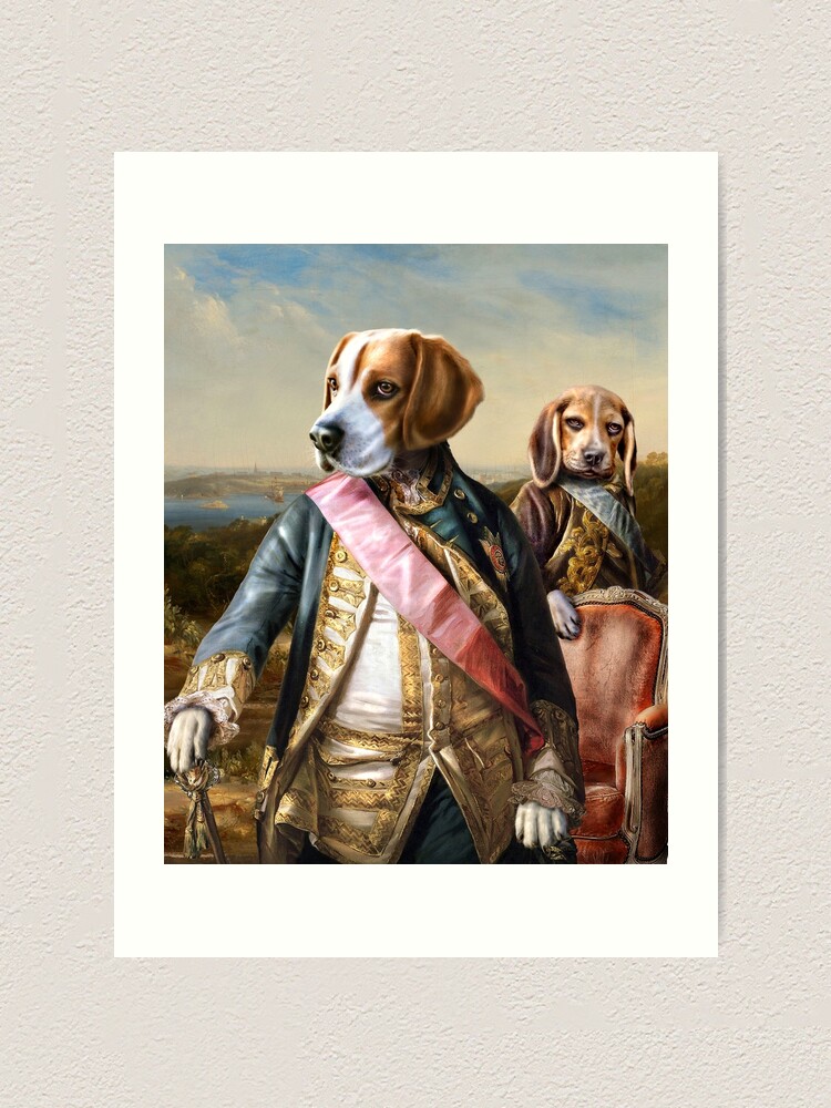 Alternate view of Beagle Dog Portrait - Tarzan and Archie Art Print