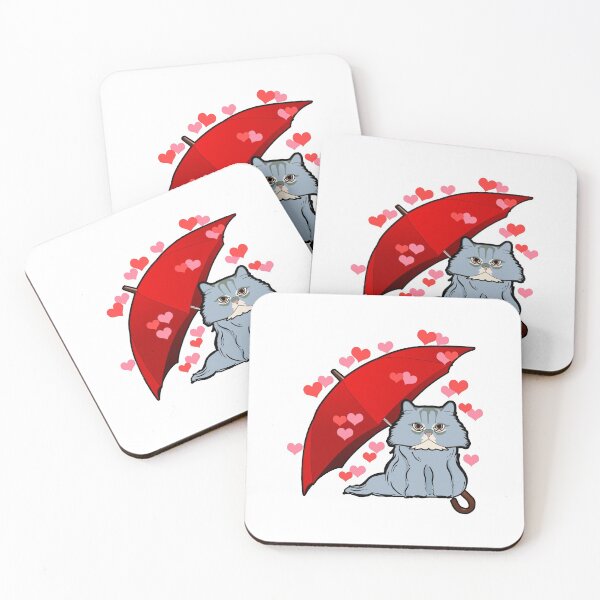 Item preview, Cat raining hearts valentine love gift designed and sold by redshirtz.