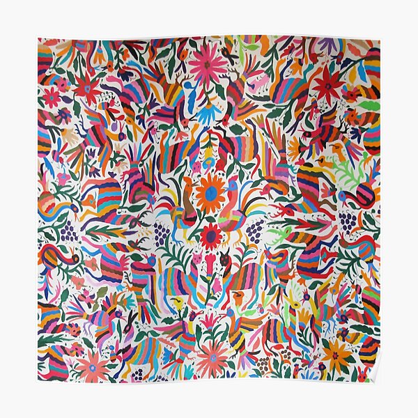 Otomi fabric Mexico art Poster