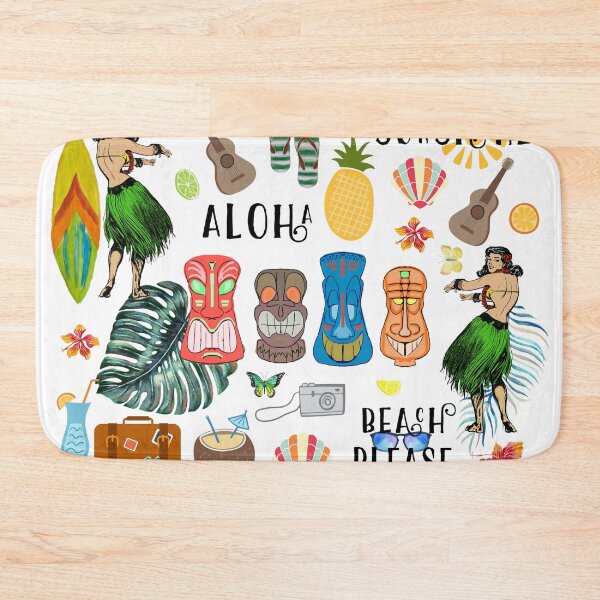 Item preview, Retro Hawaiian Tiki Pattern designed and sold by Laura Lise Wong.