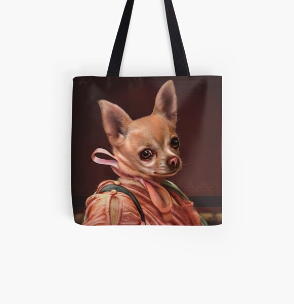 Chihuahua Cushion King Puppy Dog Grocery Travel Reusable Tote Bag