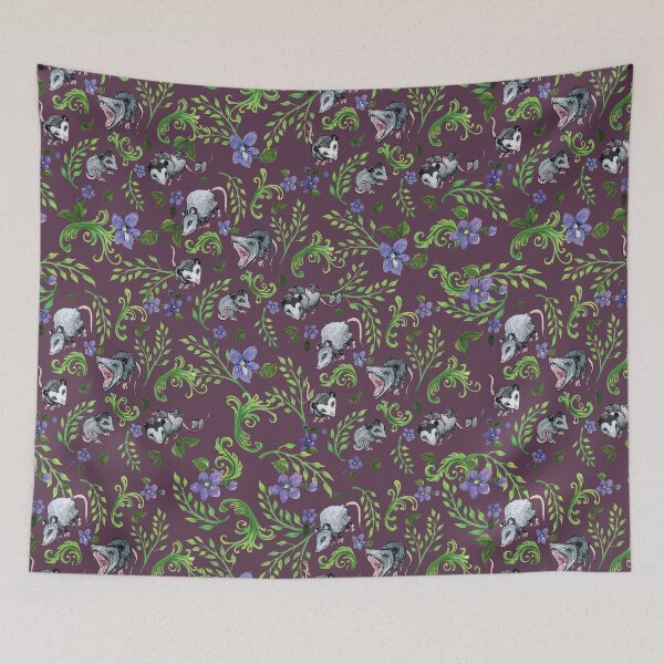 Item preview, Opossum, Fern, & Violet Print designed and sold by Christy Grace.