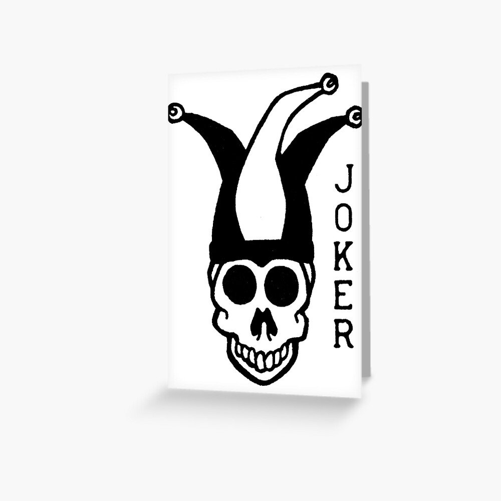 black-and-white-joker-greeting-card-by-babydollchic-redbubble