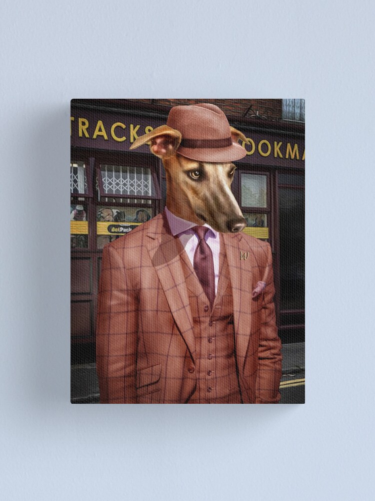 Alternate view of Greyhound Dog Portrait - Wiley Canvas Print
