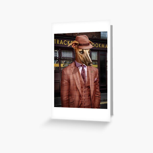 Greyhound Dog Portrait - Wiley Greeting Card