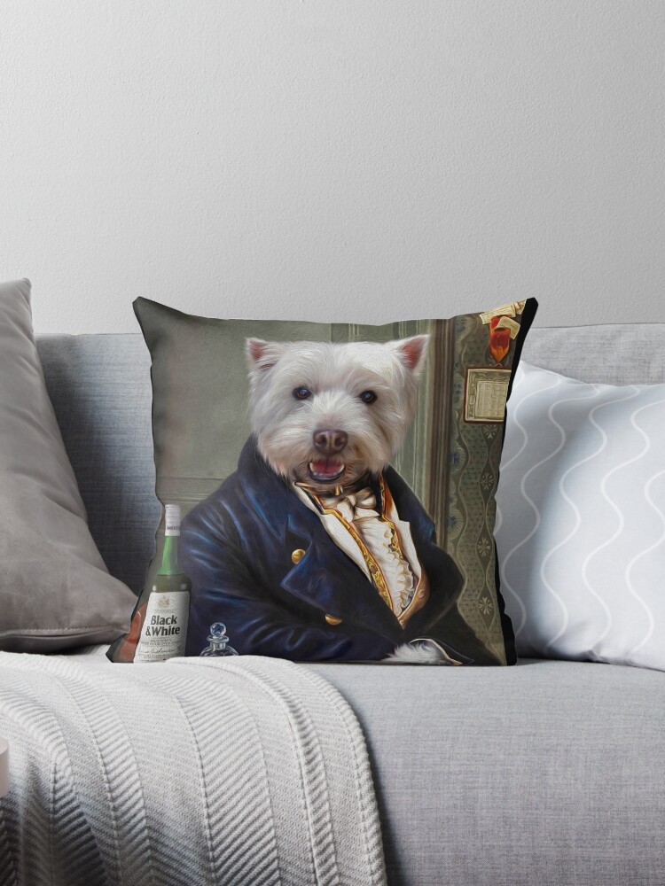 Westie Dog Portrait Romeo Throw Pillow