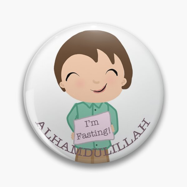 Item preview, I am fasting, Alhamdulillah badge for boys designed and sold by islamartbyazra.