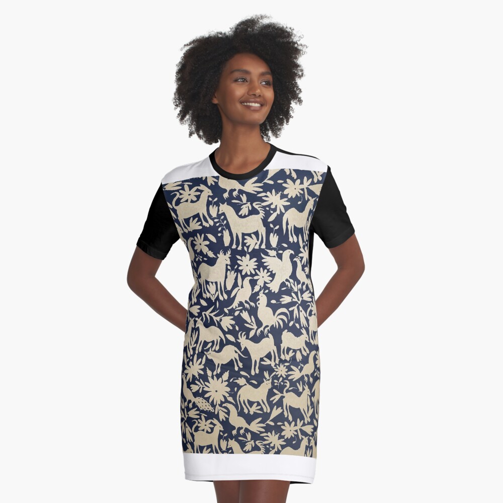 Otomi black Graphic T Shirt Dress