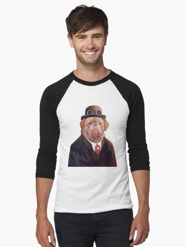 Thumbnail 1 of 3, Baseball ¾ Sleeve T-Shirt, Dogue De Bordeaux designed and sold by AnimalCrew.