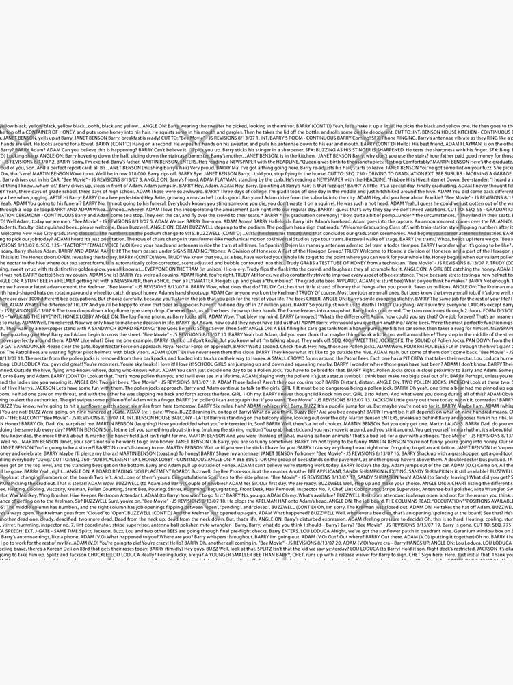 "Bee Movie Script (The Whole Bee Script) Text bee movie Text art