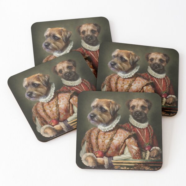 Item preview, Border Terrier Dog Portrait - Holly and Ivy designed and sold by carpo17.