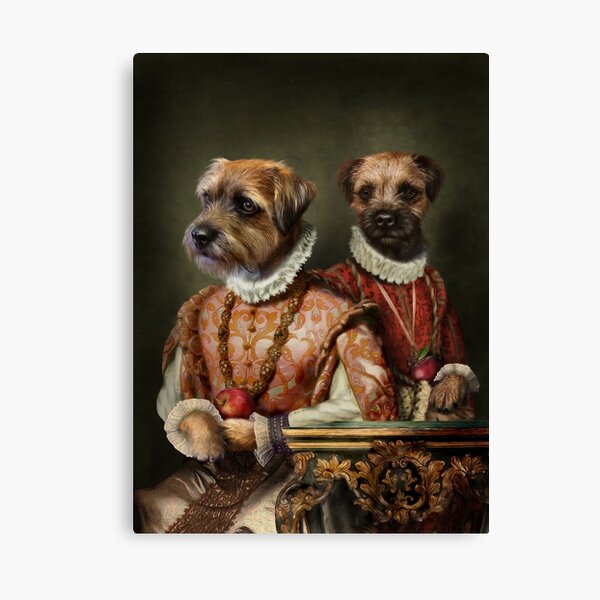 Border Terrier Dog Portrait - Holly and Ivy Canvas Print